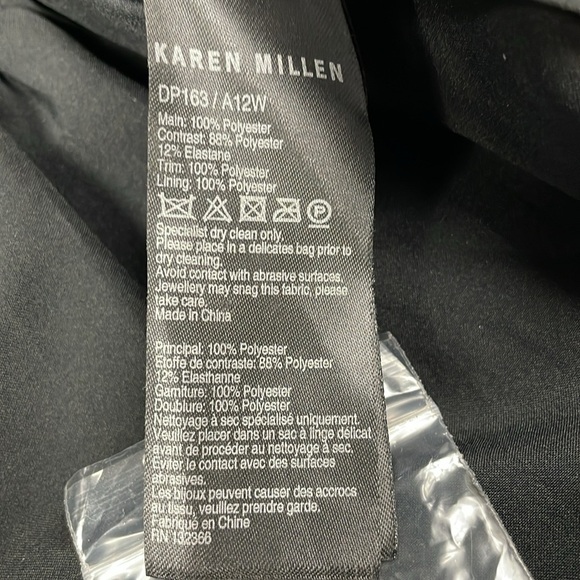 Karen Millen Baroque Embroidered Swirl Mini Fit Flare Party Dress Black Gold 8 - Picture 16 of 16